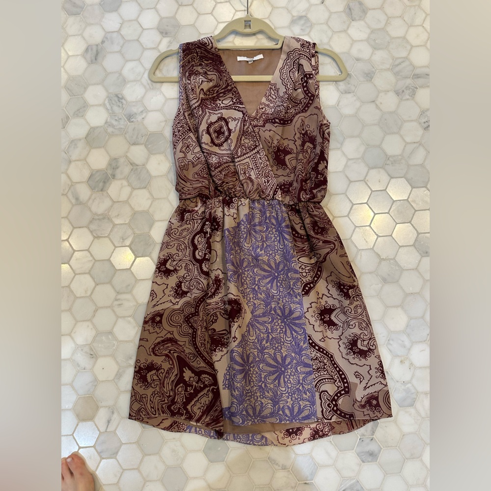 Tibi sleeveless paisley wrap dress